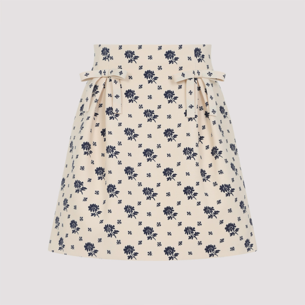 Valentino White Wool Mini Skirt