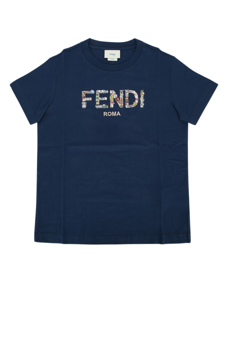 FENDI KIDS Tシャツ　ネイビー サイズ24M Fendi Kids Navy Blue Logo T-shirt