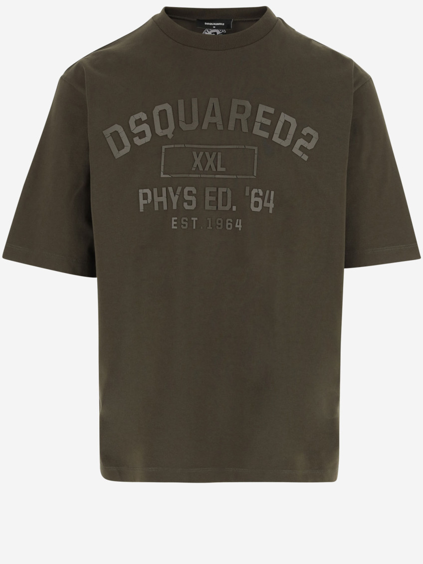 Dsquared2 Phys Ed T-shirt In Dark Green Cotton In Green