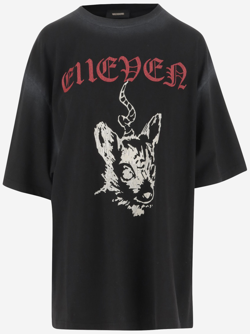 We 11-done Black Crewneck T-shirt
