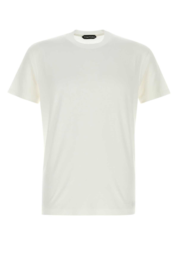 Tom Ford Viscose Coton Jersey Short Sleeve T-shirt In White