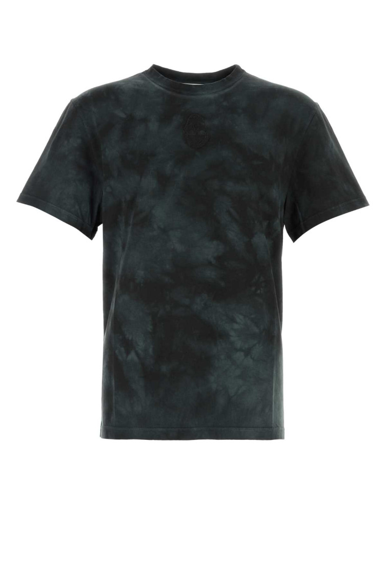 Alexander Mcqueen Mcqueen Skull Patch Tie Dye Cotton T-shirt In Black