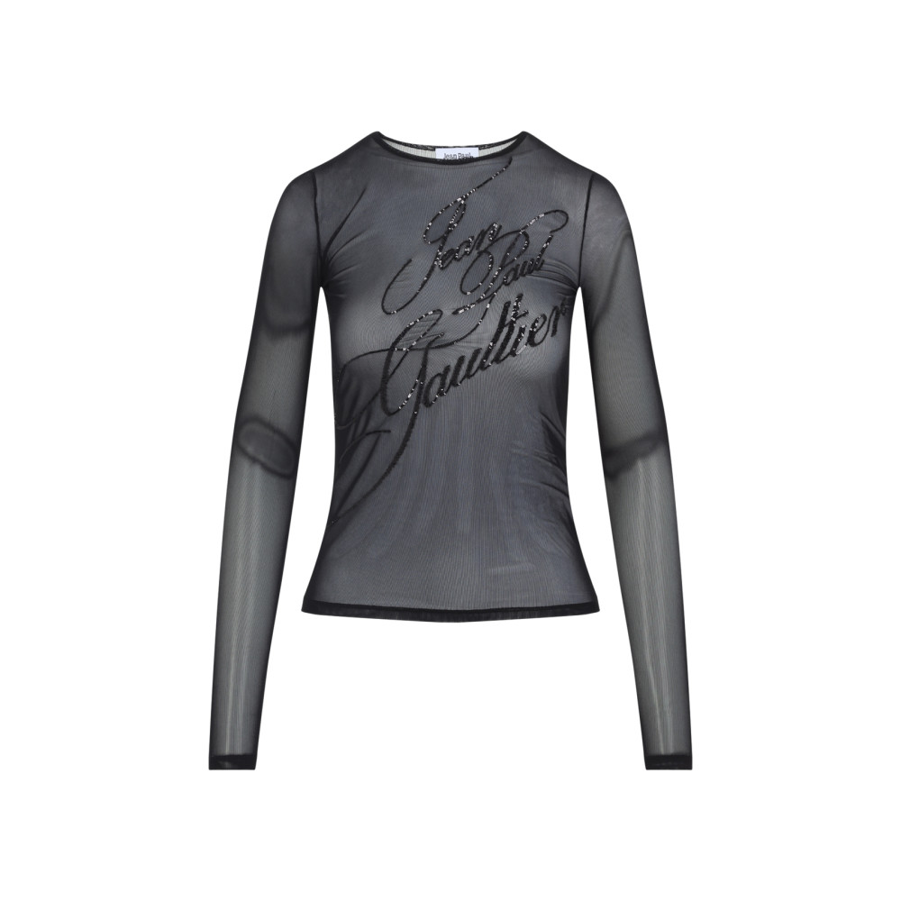 Jean Paul Gaultier Top The Sequin In Tulle Nero Donna