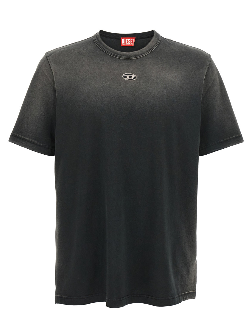Diesel T-adjust Cotton T-shirt In Black