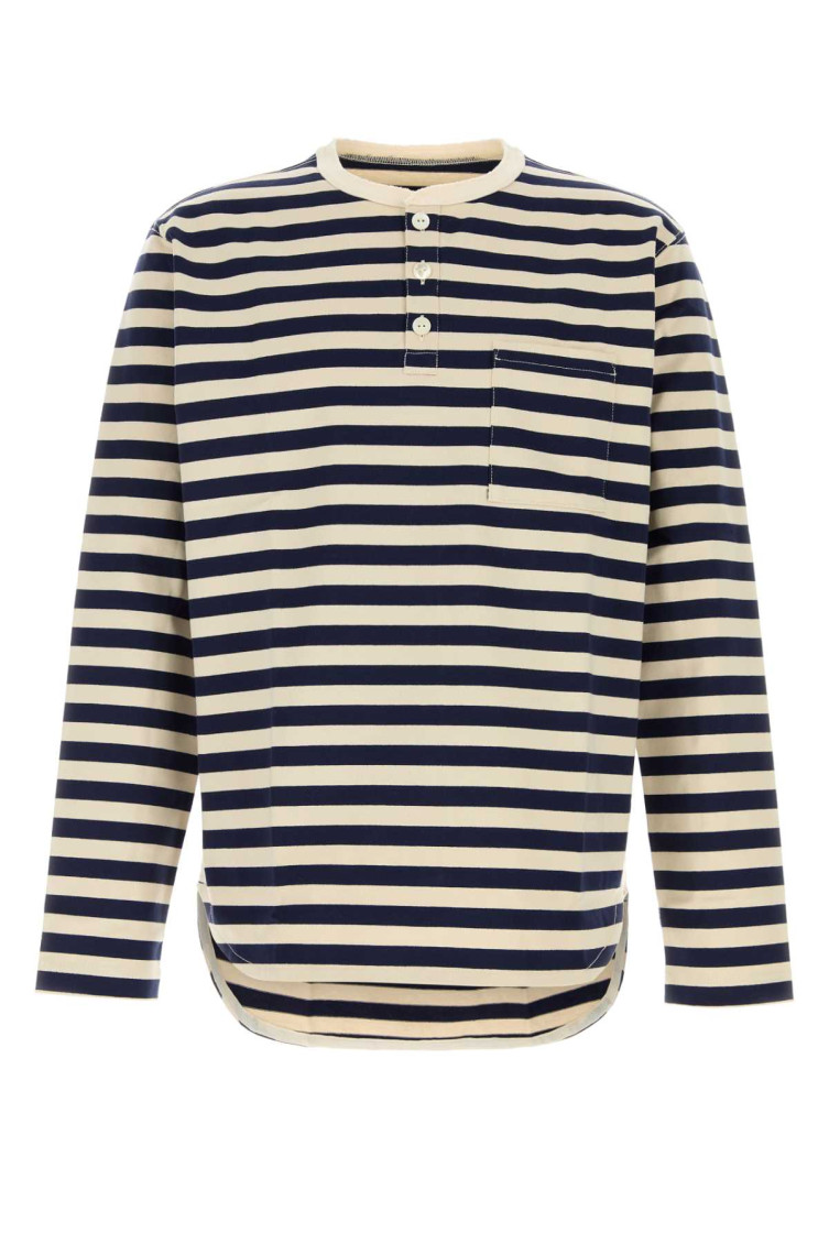 トップス Junya Watanabe Striped off-sholder T Junya Watanabe Blue Stripes T-Shirt for Men Online USA at Darveys.com