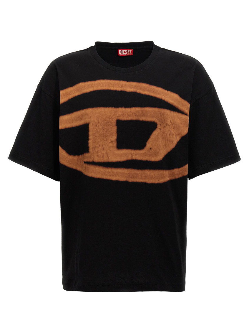 Diesel Crew Neck Graphic Print Short Sleeves T-shirt In Black