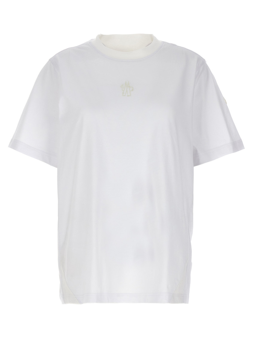 Moncler Logo Embroidery T-shirt In White