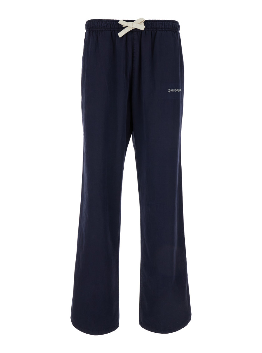Palm Angels Logo Drawstring Track Pants In Dark Blue