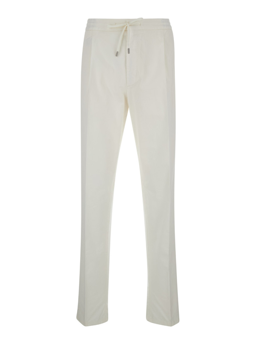 Lardini Pantalone Uomo Tinto In Capo Drop Reg In White