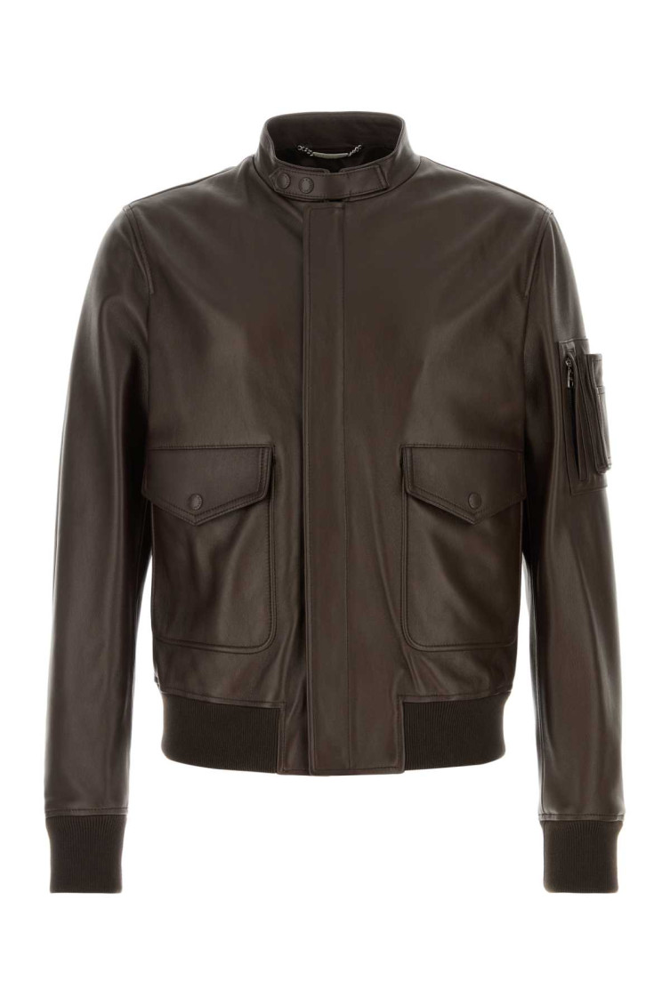Dolce & Gabbana Brown Mandarin Collar Jacket for Men Online India