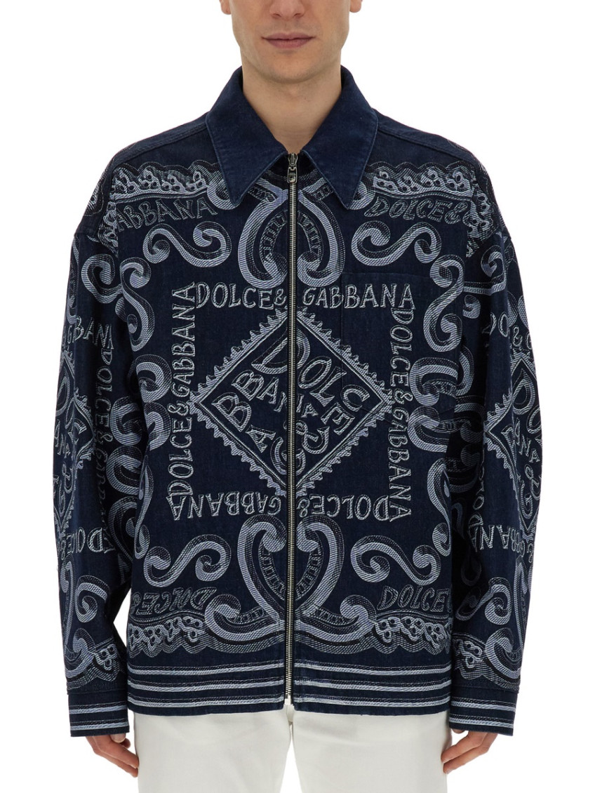 Dolce & Gabbana Navy Blue Zip-Up Cardigan for Men Online USA at