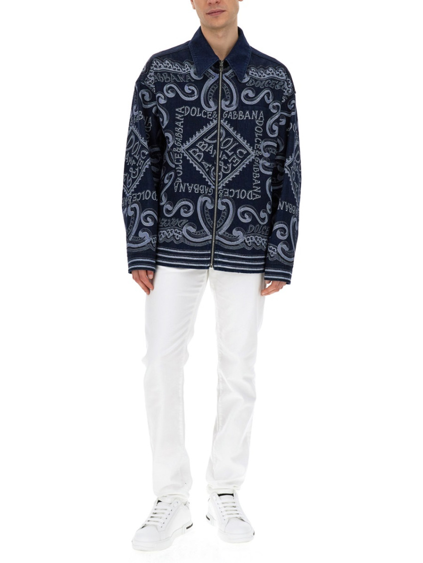 Dolce & Gabbana Navy Blue Zip-Up Cardigan for Men Online USA at