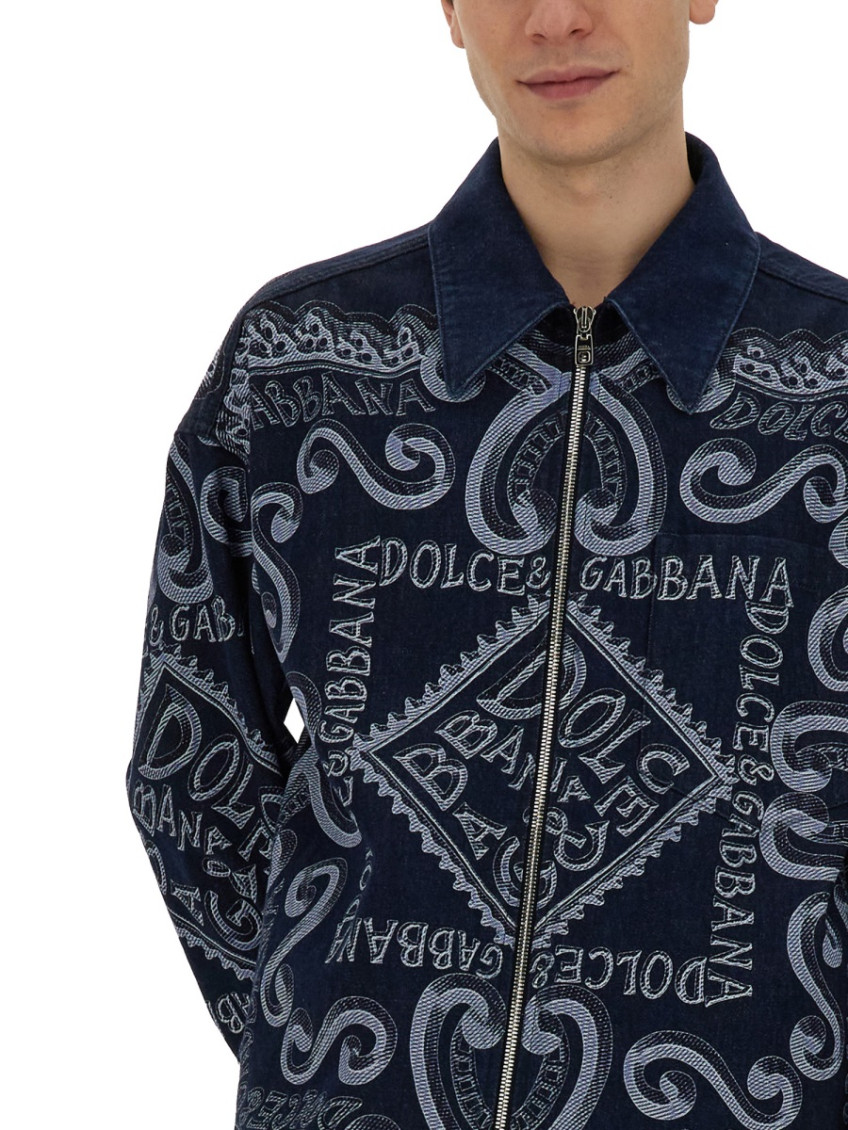 Dolce & Gabbana Navy Blue Zip-Up Cardigan for Men Online USA at