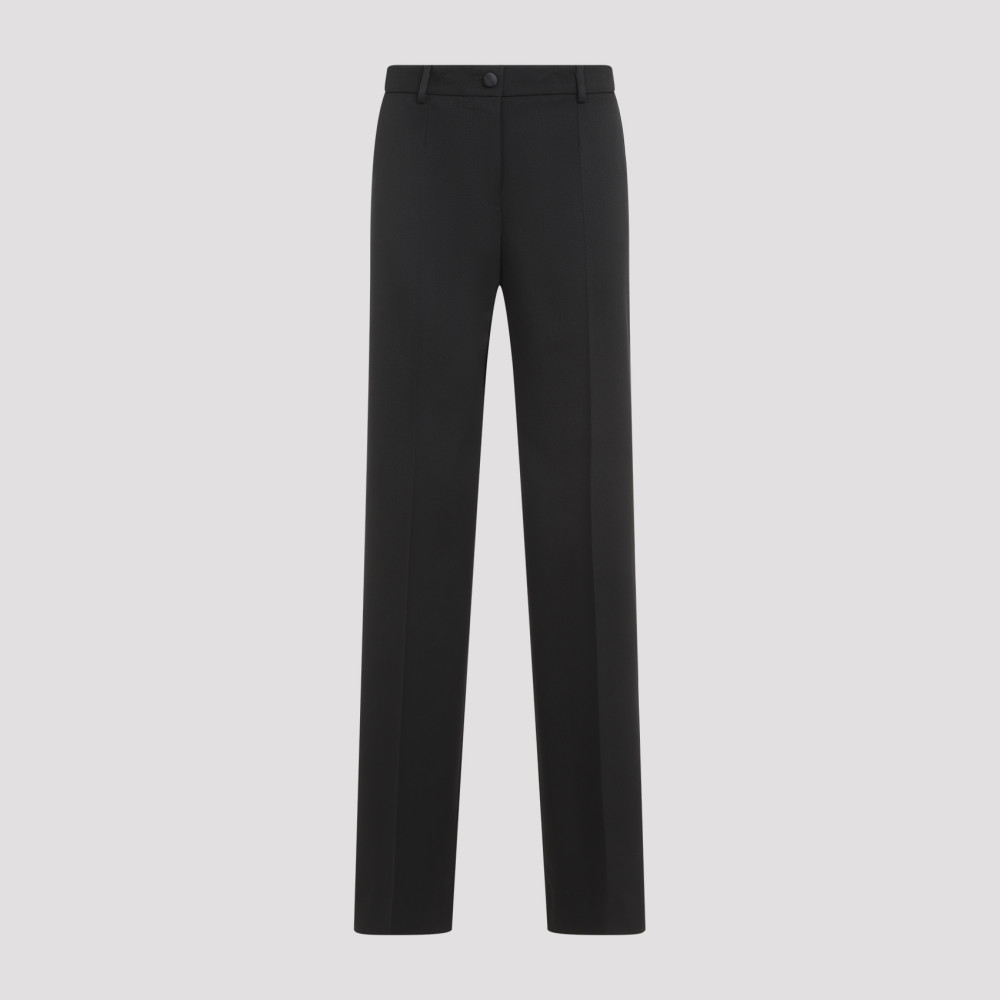 Dolce & Gabbana Elegantly Tailored Wool Blend Pants For Women In Black