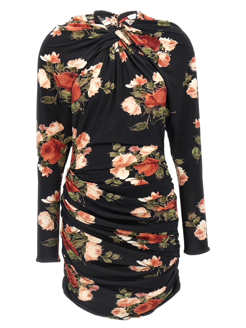 Magda Butrym '24' Draped Floral Mini Dress In Multicolor