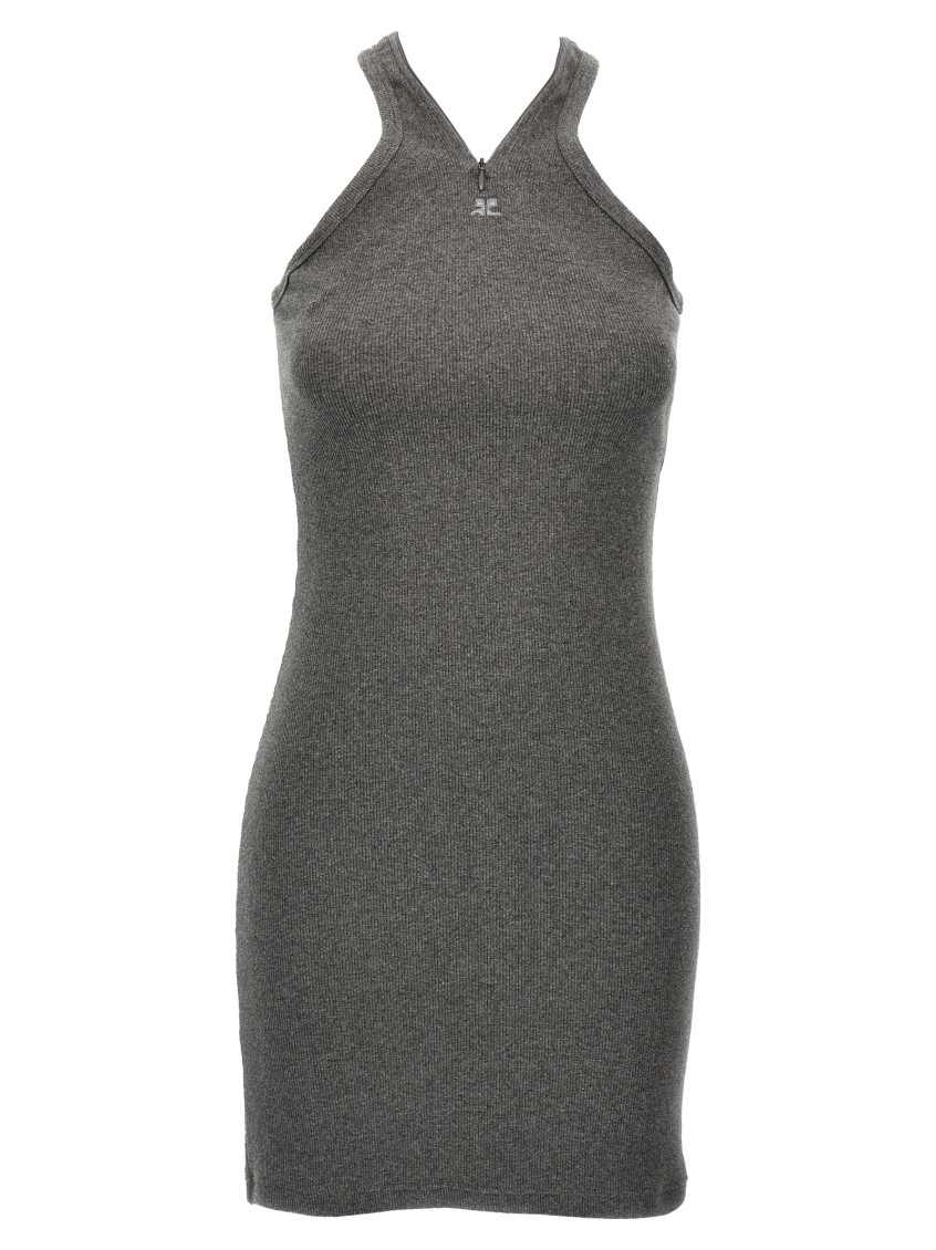 Courrèges Courreges 'criss Cross 90's Mini' Dress In Grey