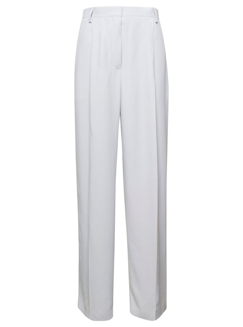 Dries Van Noten White Pressed Crease Pants In White