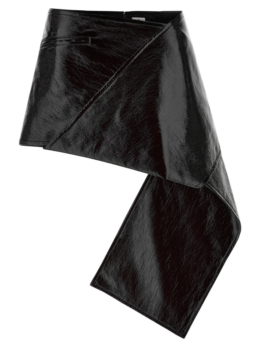 Courrèges Asymmetric High Waist Mini Skirt In Black