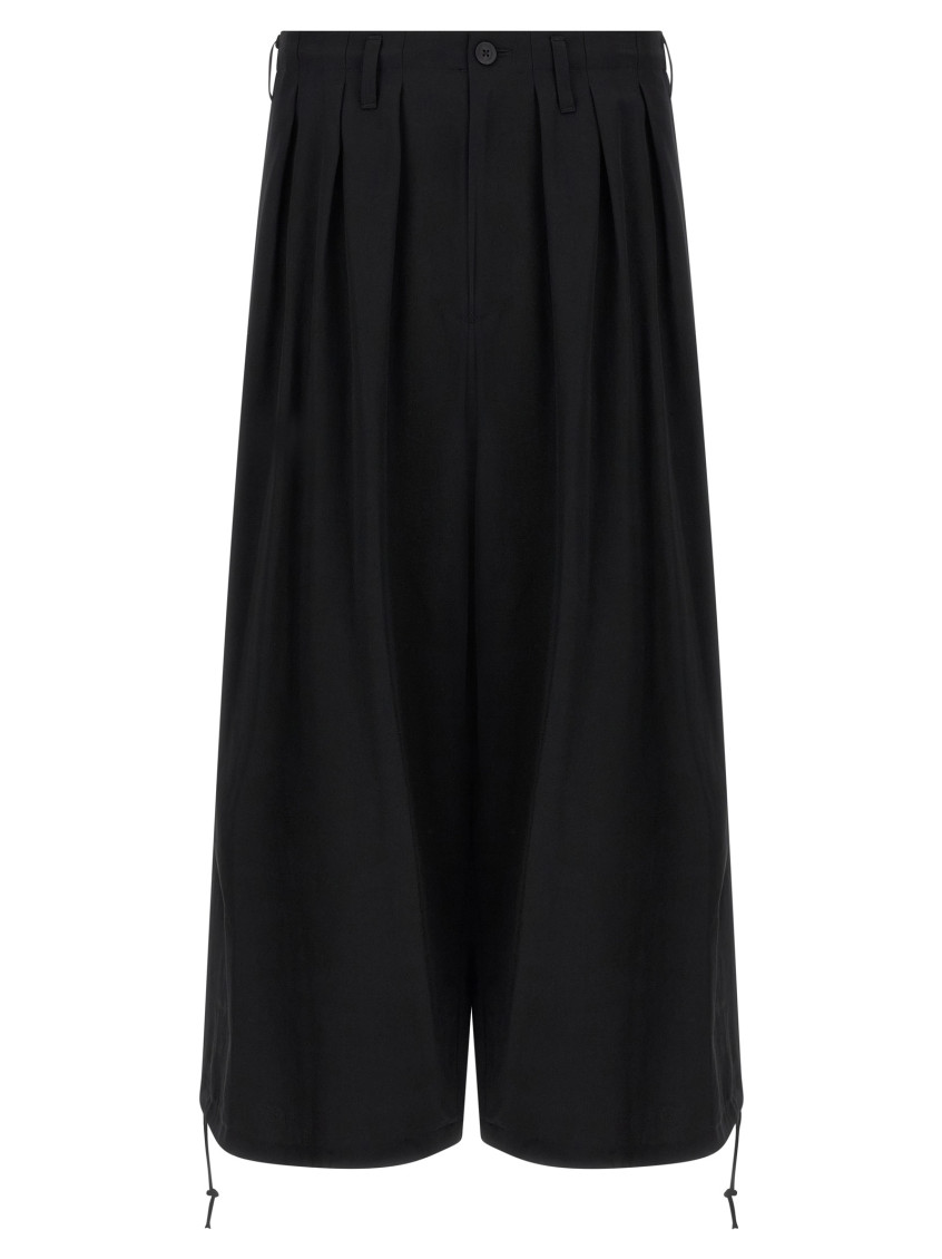 Yohji Yamamoto Tailored Trousers With Pleated Front And Pockets In Black