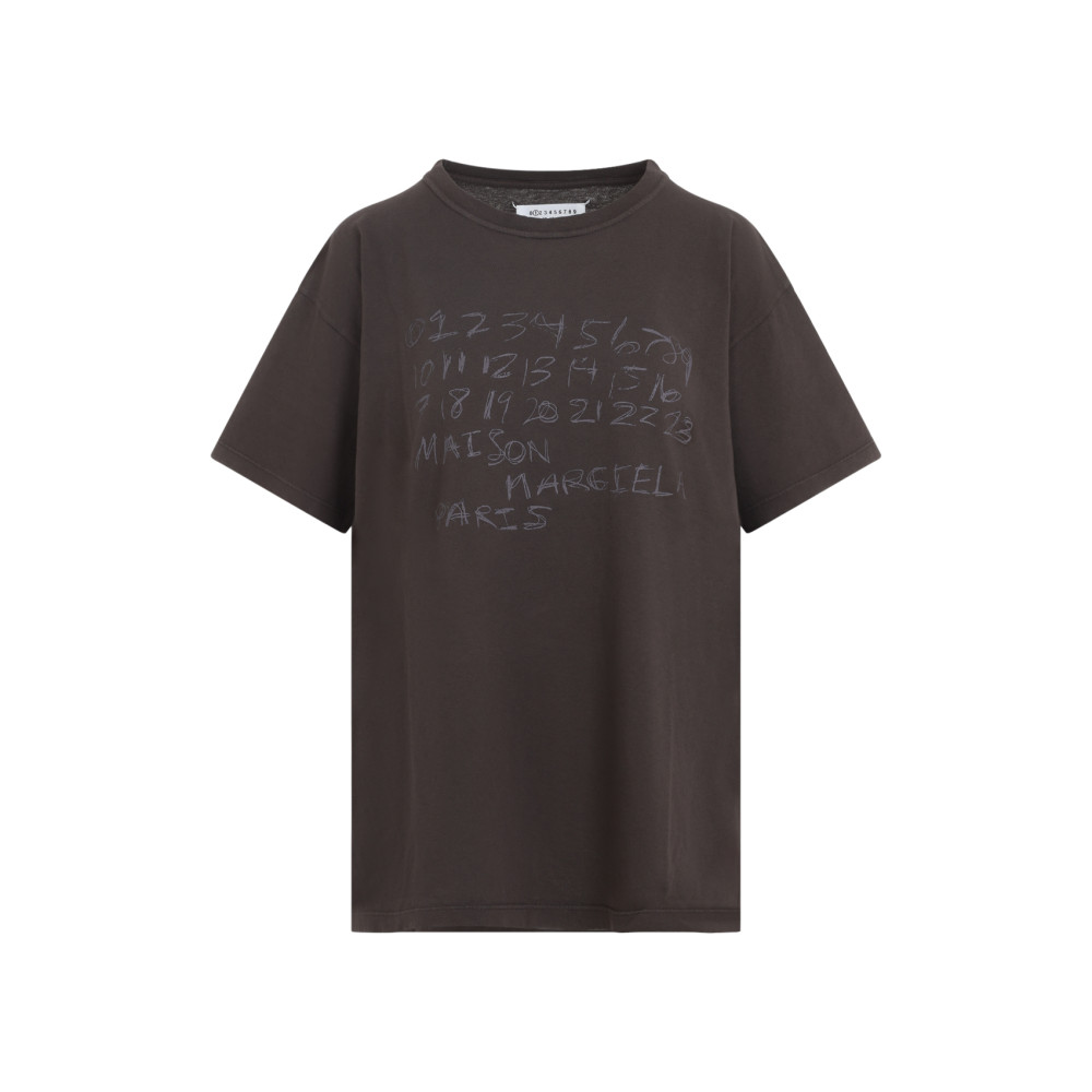 Maison Margiela Brown Numerical Print T-shirt