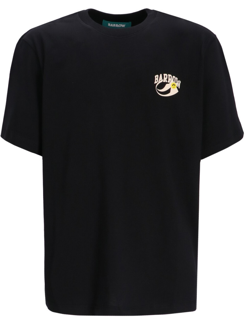 Barrow's Black Crewneck Logo Print T-shirt