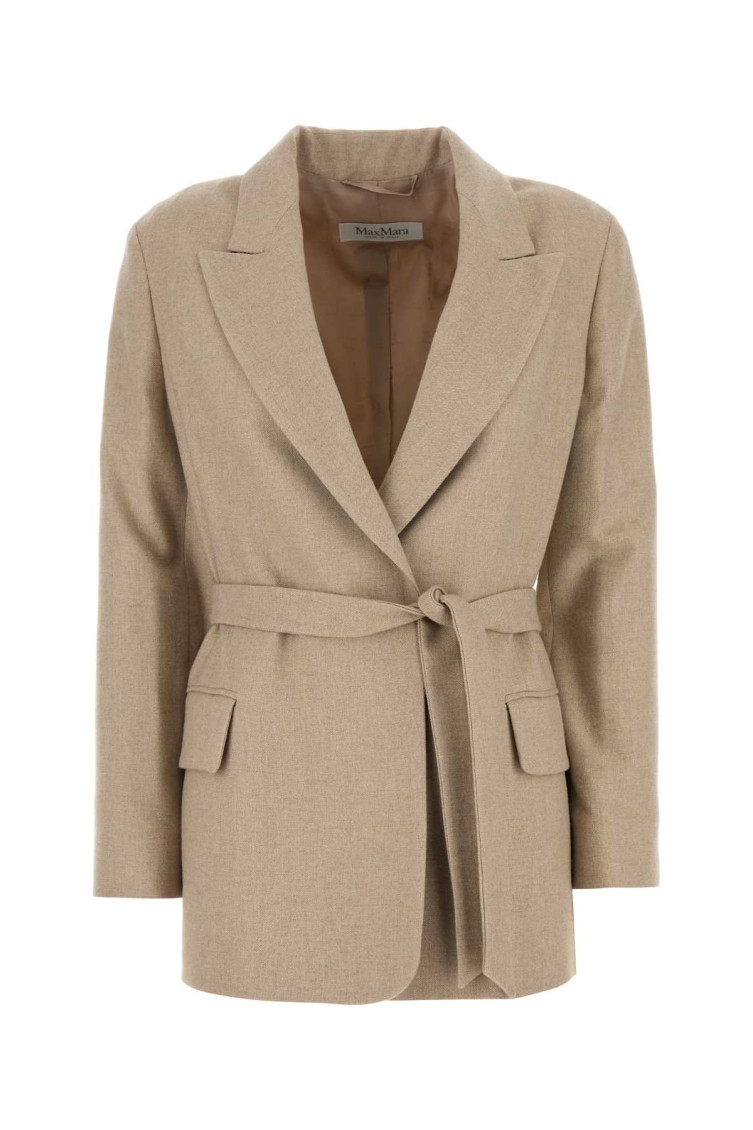 Max Mara Cappuccino Wool Blend Randers Blazer In Beige