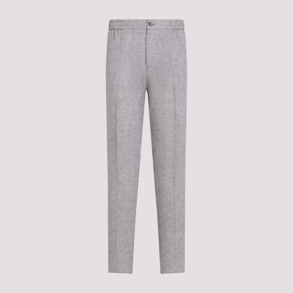 Etro Men's Lightweight Linen Jogger Pants In Light Brown