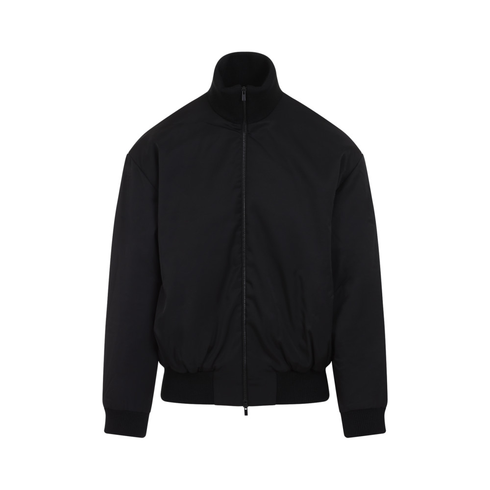 Fear Of God Black Nylon Bomber With High Collar In Black