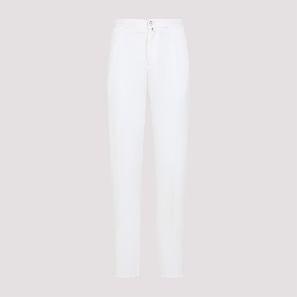 KITON WHITE CLASSIC PANTS