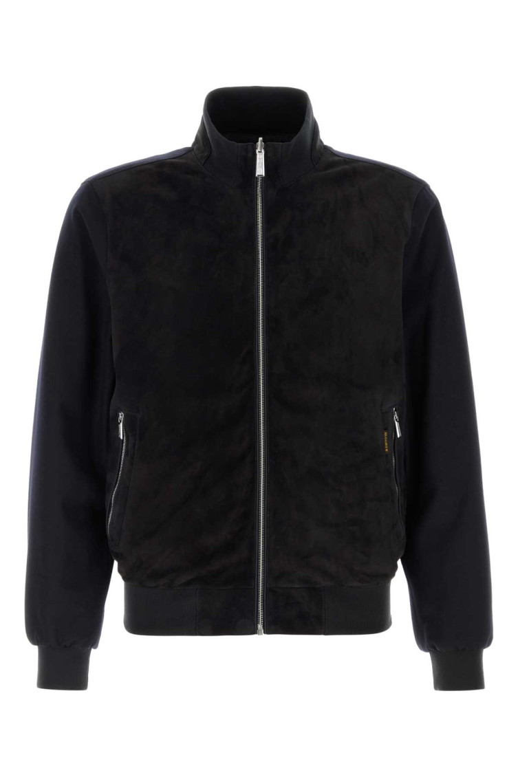 Moorer 'axten' Reversible Bomber Jacket In Blue