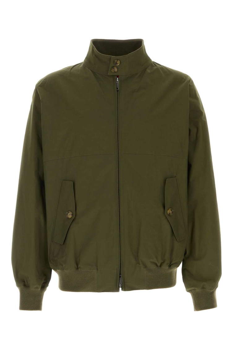 Baracuta High Neck Panelled Jacket In Olive