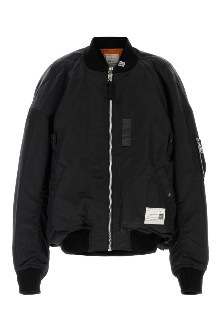MAISON LABICHE BLACK NYLON BOMBER JACKET