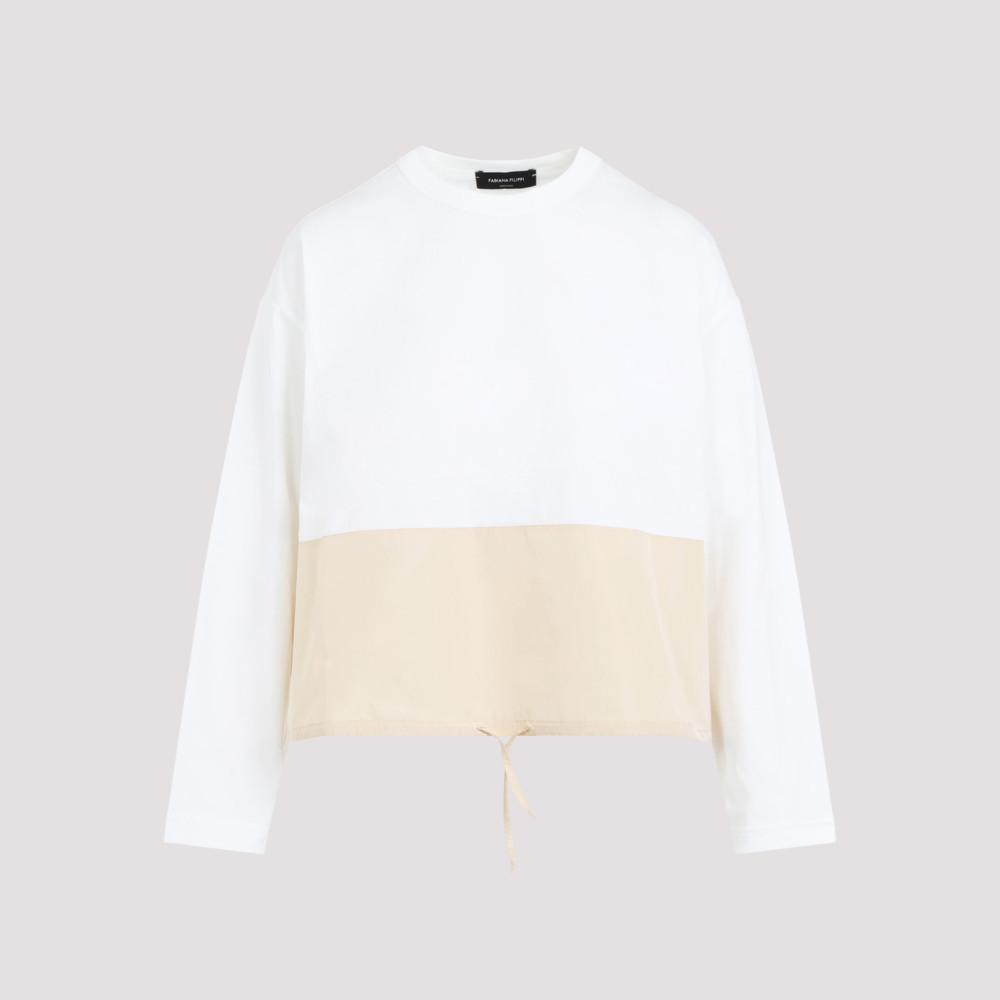 Shop Fabiana Filippi White Color-block T-shirt