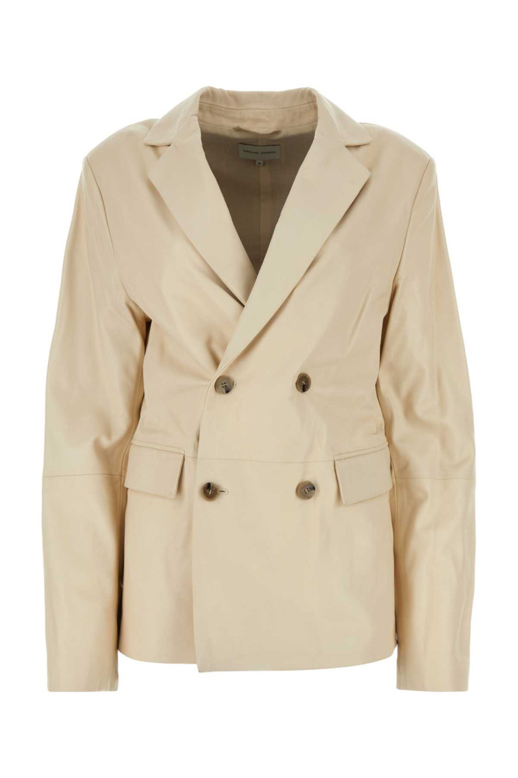 Loulou Studio Loulou Ivory Leather Davao Blazer In Off White