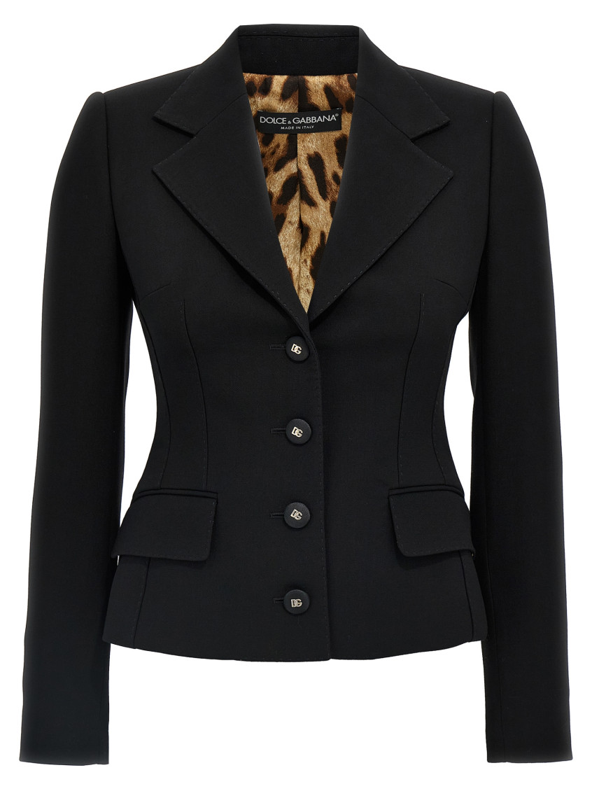 Dolce & Gabbana Single-breasted Virgin Wool Blazer In Black