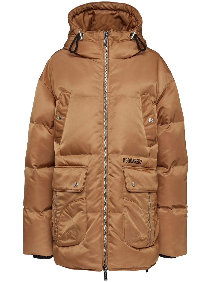Dsquared2 Multi-pocket Parachute Puff Jacket In Brown
