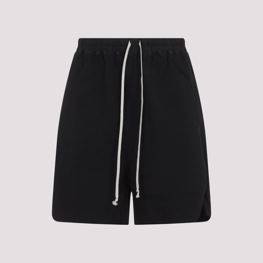 Rick Owens Straight-leg Stretch-cotton Poplin Drawstring Shorts In Black