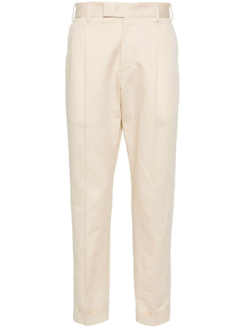 Pt Torino Cotton Trousers In Natural