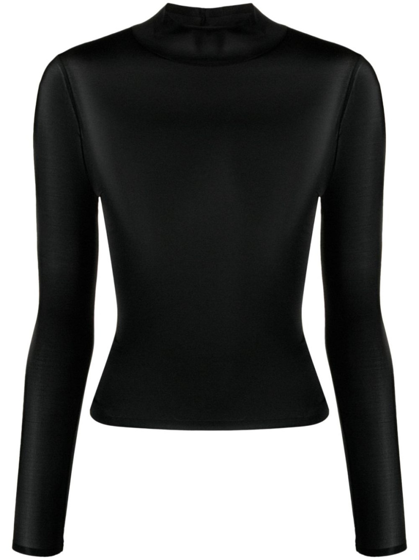 Shop Courrèges Black High Neck Top