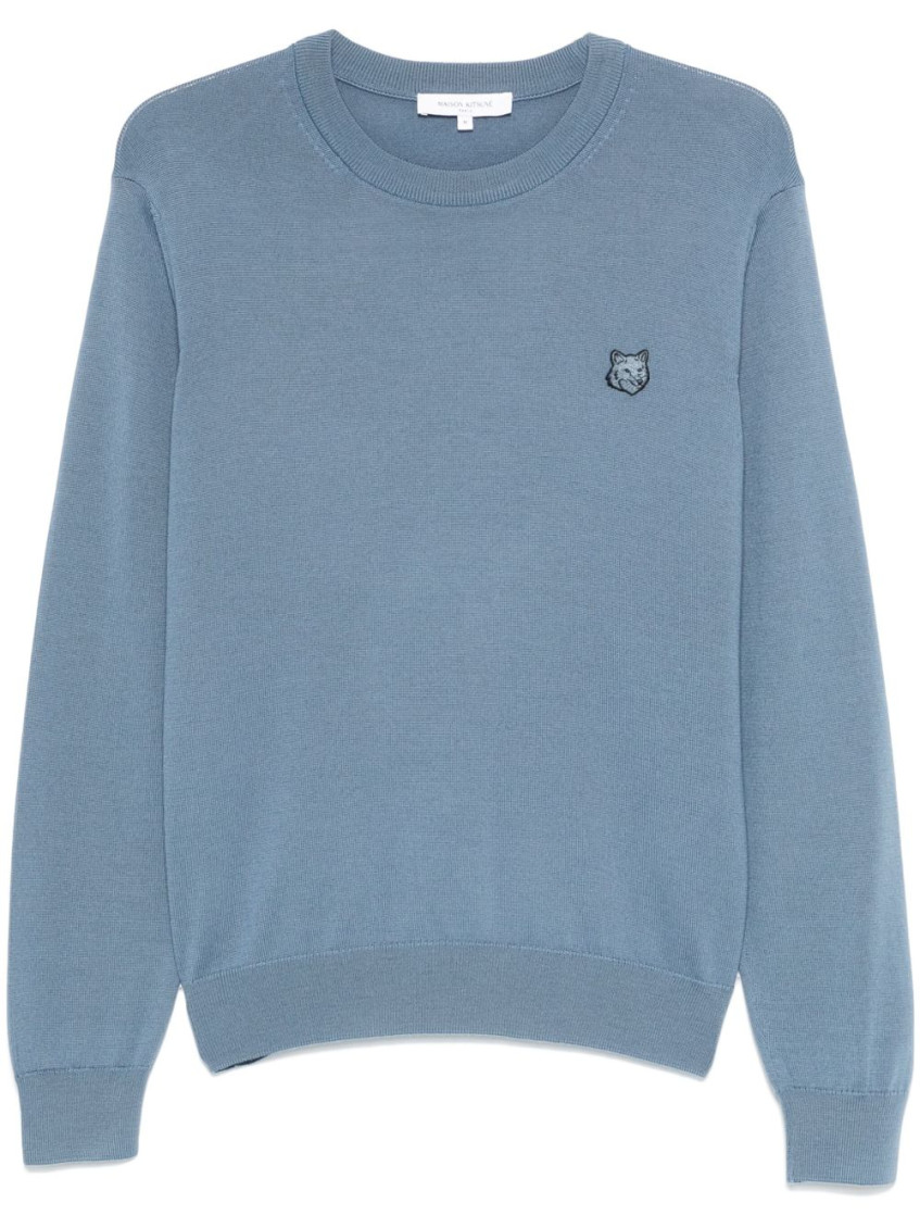 Maison Kitsuné Fox Head Crew Neck Wool Jumper