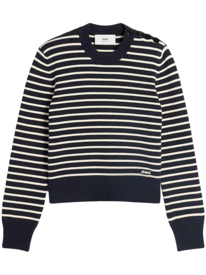 Ami Alexandre Mattiussi Ami Paris Wool And Cotton Blend Sailor Sweater