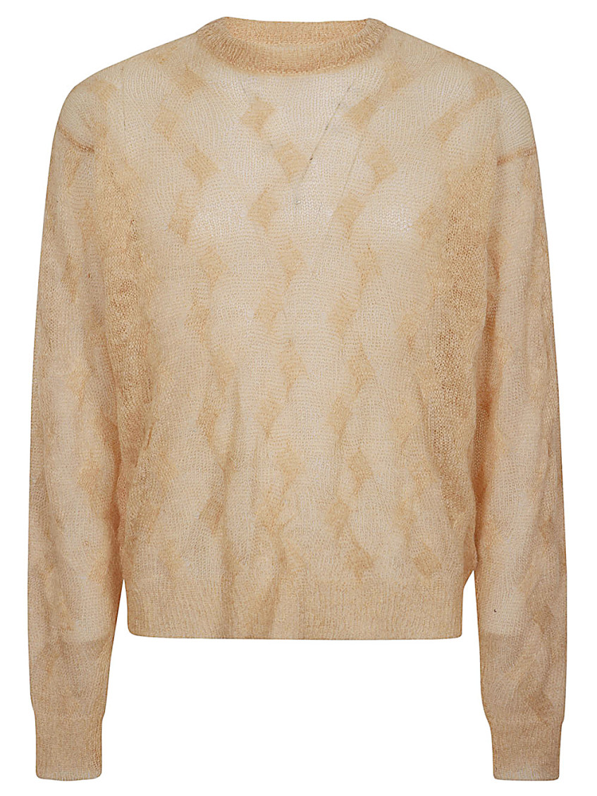 Stussy Wool Blend Crew Neck Jumper With Geometric Pattern