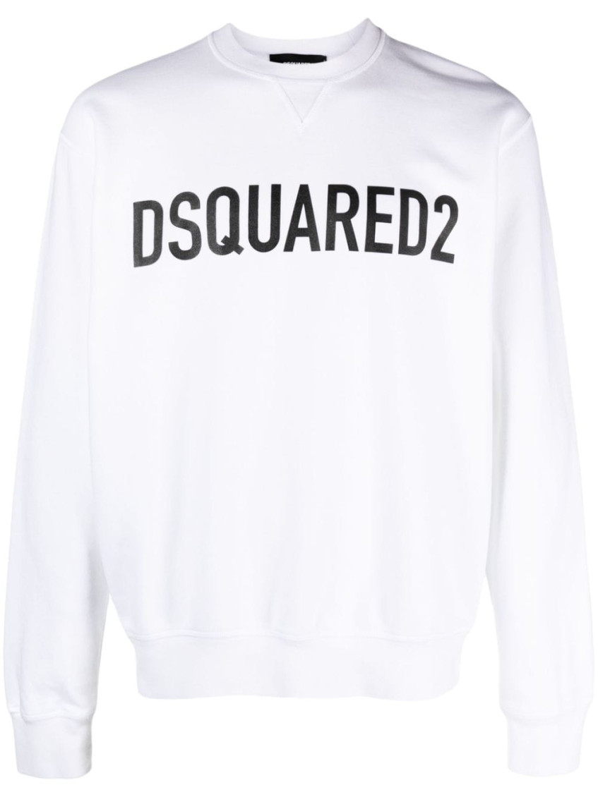 Dsquared2 Ribbed Crew-neck Cotton Sweatshirt With Long Sleeves