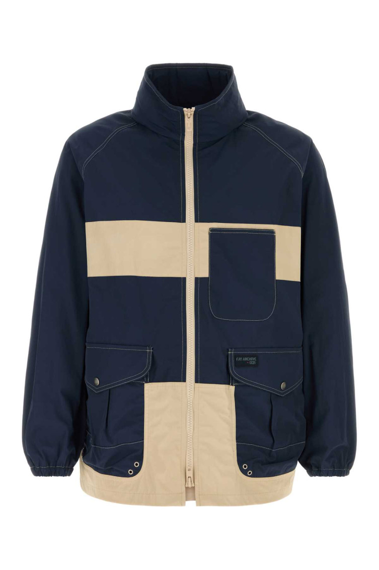 Fay High Collar Elastic Cuffs Jacket With Front Pockets