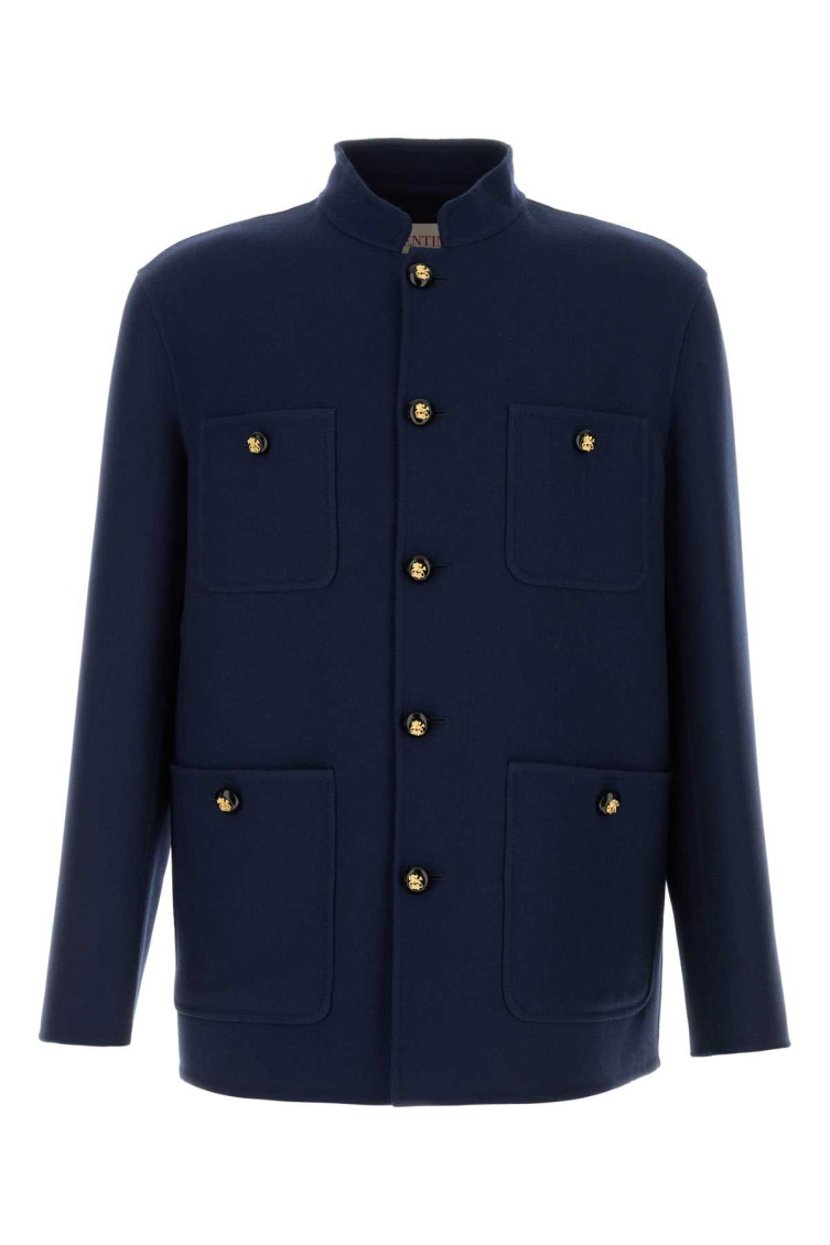 Valentino Double Wool Jacket With Mandarin Collar
