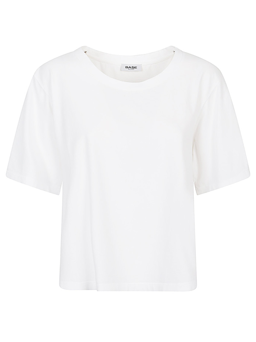 Baserange White Linen Jersey T-shirt