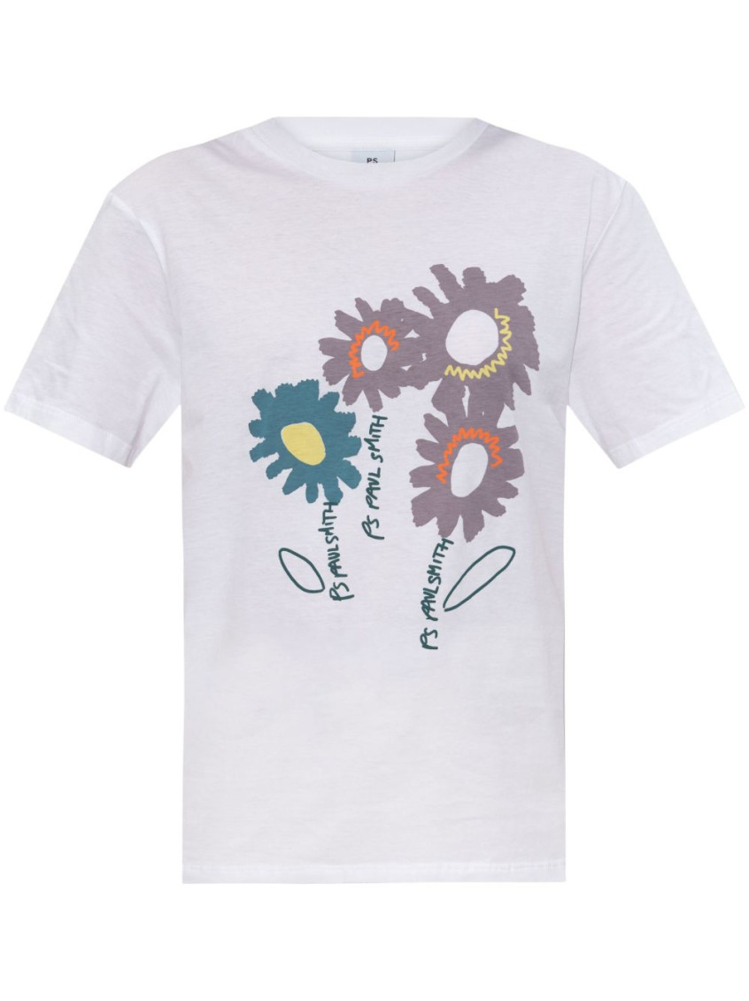Ps By Paul Smith Ps Paul Smith Floral Cotton T-shirt