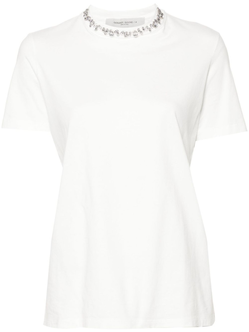 Golden Goose Deluxe Brand Short Sleeve T-shirt With Embroidery