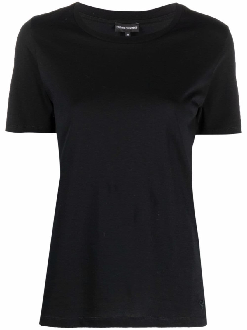 Shop Emporio Armani Black Logo Cotton T-shirt