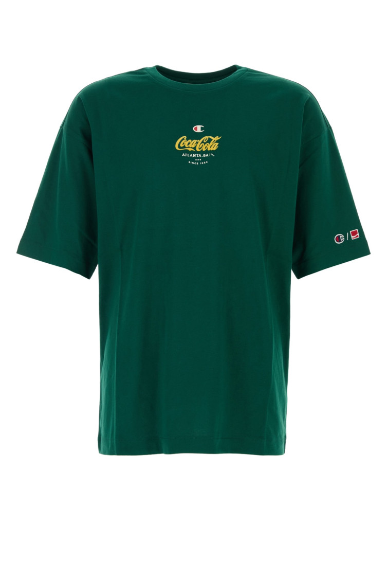 Champion Graphic Print Crew Neck T-shirt Coca Cola In Green